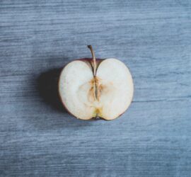 A cut apple starting to brown